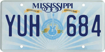 MS license plate YUH684