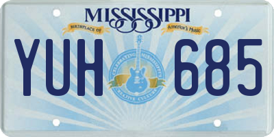 MS license plate YUH685