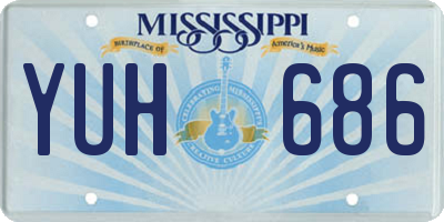 MS license plate YUH686