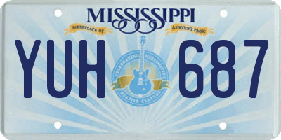 MS license plate YUH687