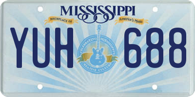 MS license plate YUH688