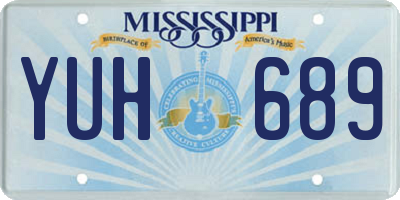 MS license plate YUH689