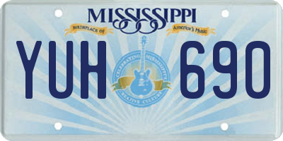 MS license plate YUH690