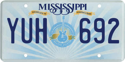 MS license plate YUH692