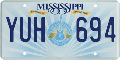 MS license plate YUH694