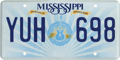 MS license plate YUH698