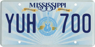 MS license plate YUH700