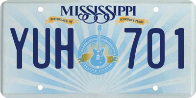 MS license plate YUH701