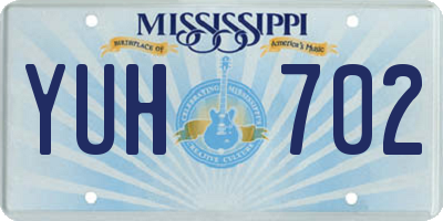 MS license plate YUH702