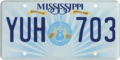 MS license plate YUH703