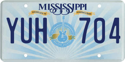 MS license plate YUH704