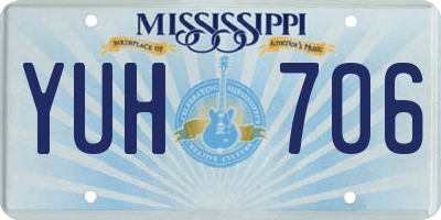 MS license plate YUH706