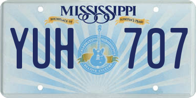 MS license plate YUH707