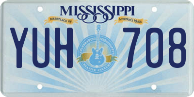 MS license plate YUH708