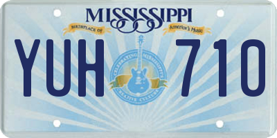 MS license plate YUH710