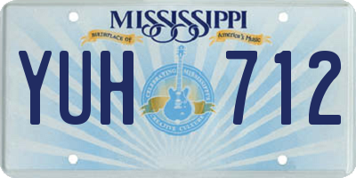 MS license plate YUH712