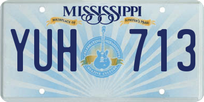 MS license plate YUH713