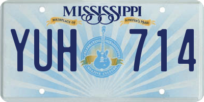 MS license plate YUH714