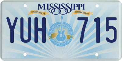 MS license plate YUH715