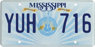 MS license plate YUH716