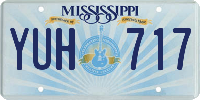 MS license plate YUH717
