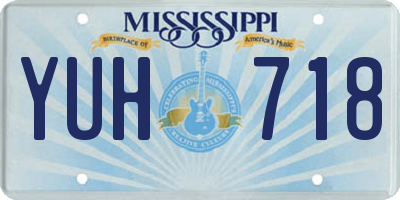 MS license plate YUH718