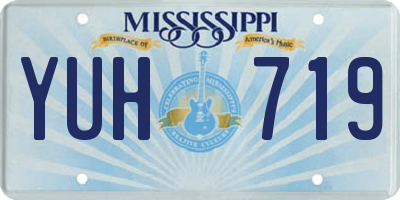 MS license plate YUH719