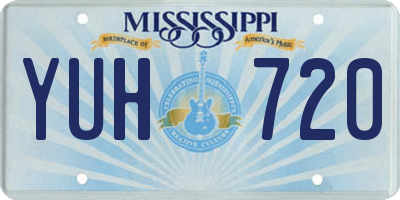 MS license plate YUH720