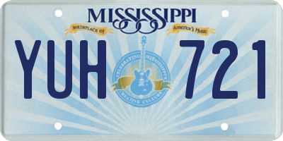 MS license plate YUH721