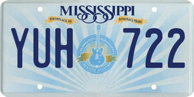 MS license plate YUH722