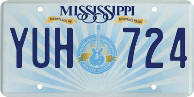 MS license plate YUH724