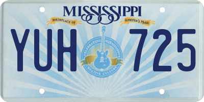 MS license plate YUH725