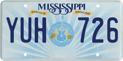 MS license plate YUH726