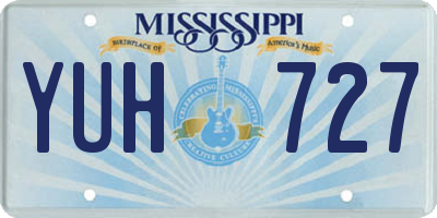 MS license plate YUH727