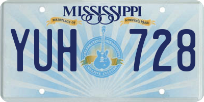 MS license plate YUH728