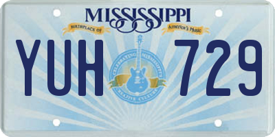 MS license plate YUH729