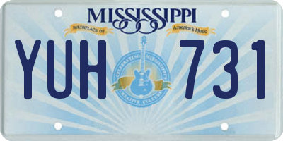 MS license plate YUH731
