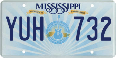 MS license plate YUH732