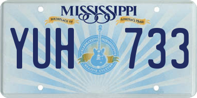 MS license plate YUH733