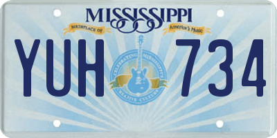 MS license plate YUH734