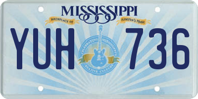 MS license plate YUH736