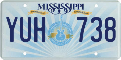 MS license plate YUH738