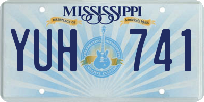 MS license plate YUH741