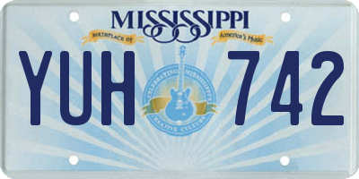 MS license plate YUH742