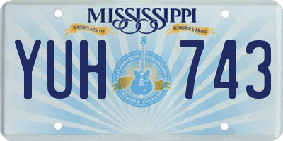 MS license plate YUH743