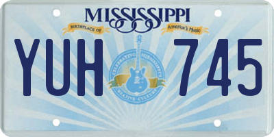 MS license plate YUH745