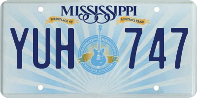 MS license plate YUH747