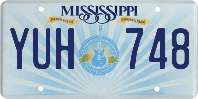 MS license plate YUH748