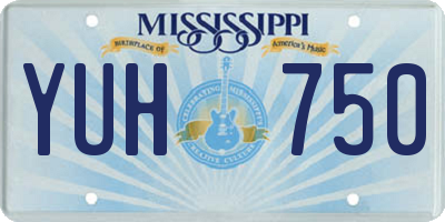 MS license plate YUH750