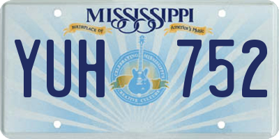MS license plate YUH752
